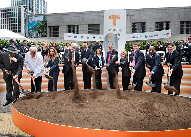 Congresswoman Pelosi at the groundbreaking of the Transbay Transit Center Project