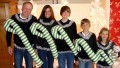 The family that goes ugly together, stays together. Photo: Anne Marie Blackman/www.RockYourUglyChristmasSweater.com