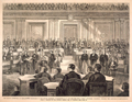 The House Committee of Impeachment Managers in the Senate Chamber, Washington, D. C., on the 4th Inst.?John A. Bingham, Chairman, Reading the Articles of Impeachment.