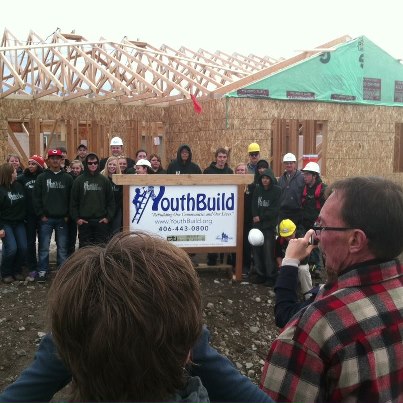 Photo: I visited a YouthBuild site in Helena today, where young Montanans work full-time building affordable housing to support our local communities while earning their diplomas.