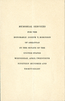 Image: Program, 1937 Joseph T. Robinson Funeral (Cat. no. 11.00045.022)