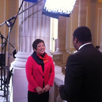 Photo: Being interviewed by Comcast's Robert Traynham for their "Newsmakers" segment