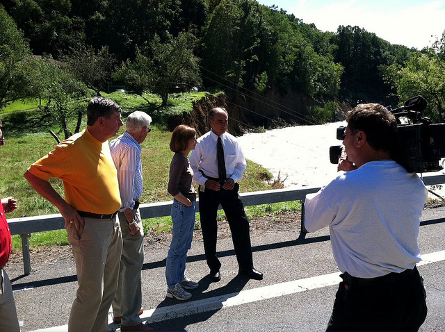 Rep. Hayworth tours the collapsed Forge Hill Bridge in New Windsor with Deputy County Executive Jimmy O'Donnell, Town Supervisor George Green and County Commissioner of Emergency Services Walter Khoury