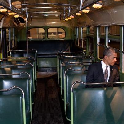 Photo: Today is the 57th Anniversary of the day Rosa Parks refused to give up her seat.

Photo: President Obama sits on the Rosa Parks bus at the Henry Ford Museum in Dearborn, MI, April 16, 2012.