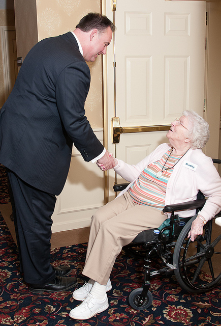 Congressman Guinta visited with residents at the Emeritus at Spruce Wood Senior Living Center 
