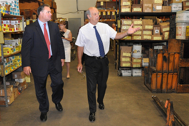 Rep. Frank Guinta toured the Hampshire Fire Protection with Larry Thibodeau for "Stop the Tax Hike Day"