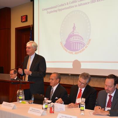Photo: Congressional Crohn's and Colitis Caucus keeps the focus on IBD during today's Capitol Hill briefing. Working together, we'll made even greater strides in finding cause and cure for this devastating disease.