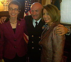 Rep. Giffords, Capt. Mark Kelly, and Leader Nancy Pelosi