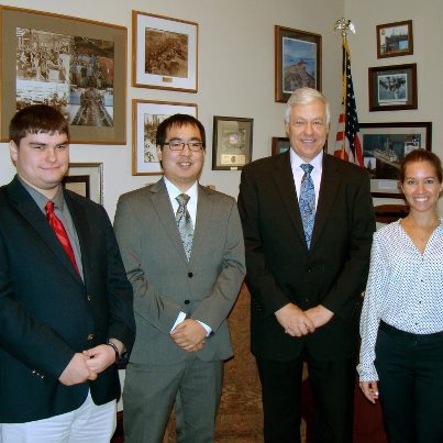 Photo: Here's a photo of me with our fall DC interns. I'd like to thank  Steven Langlin, Ryne Chua and Stefanie Rodriguez for all the hard work they put in on behalf of Maine's Second Congressional District.