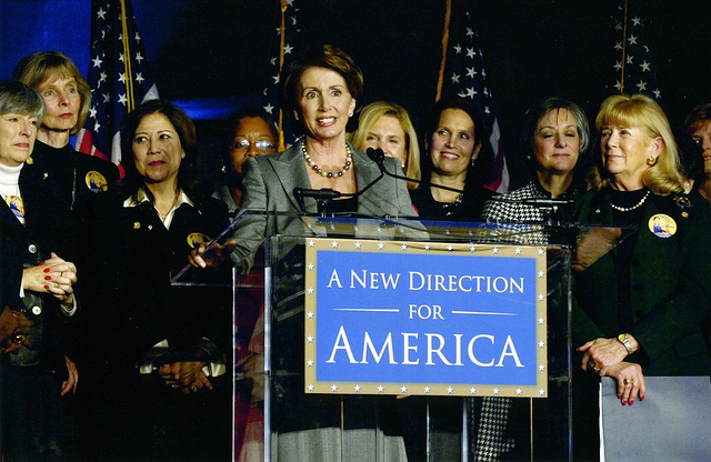 Congresswoman Pelosi discussing the New Direction for America