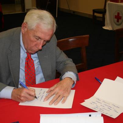 Photo: Yesterday I had the privilege of signing holiday cards for our troops as part of the Red Cross Holiday Mail for Heroes program.  The cards will go out to U.S. service members, veterans and their families worldwide.  This holiday season we should keep in mind the brave men and women in uniform who sacrifice so much to protect our country and defend our freedom.