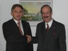 Congressman Eliot Engel (r) with Zeljko Komsic, the Croatian member of the Bosnia-Herzegovina Tri-Presidency, after a meeting in the Rep. Engel's Riverdale office Friday (10/24). The two discussed the situation in the former Yugoslav republic. Rep. Engel asked the president about the status of the Dayton Accords which ended the war in Bosnia in 1995. The 10-term congressman, who is a member of the House Foreign Affairs Committee, visited Bosnia in June. At the meeting he spoke about the West's current inattention to the area despite diplomatic warnings that a crisis is growing among the Serbs, Croats, and Bosnians.
