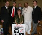 (Left to Right) Congressman Eliot Engel, Director John Phillips, State Senator Frank Padavan, Carlos Menjavar, Council Member Jimmy Vacca and Rue McClanahan. Photo by Diane Cohen. 