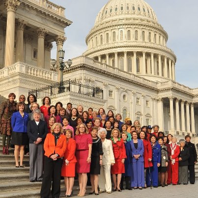 Photo: The new 113th Congress began today with a rich diversity of backgrounds and historic number of women. Today I gathered on the steps of the Capitol with Nancy Pelosi and House Democratic women lawmakers serving in the new Congress -- 61 of us!