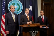 Jan 09, 2013  - Texas Governor Rick Perry, Lt. Gov. David Dewhurst and Speaker Joe Straus met to discuss priorities for the 83rd Legislative Session, primarily their commitment to budget transparency and the conservative fiscal policies that have made Texas a national leader in job creation and prosperity at the Texas State Capitol in Austin, TX on January 9th, 2013