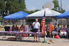 Congressman Sessions speaking at theUniversity Meadows Memorial Day Veteran Recognition Ceremony