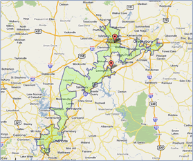 Google Map of North Carolina's 12th District