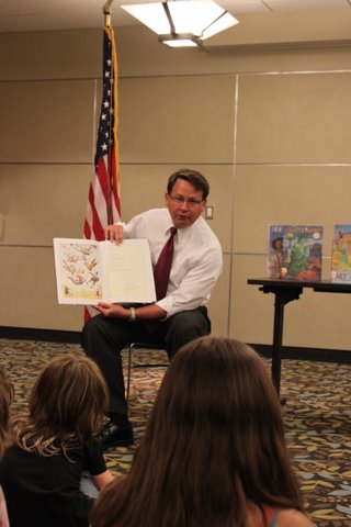 Representative Peters reading to Oakland County children