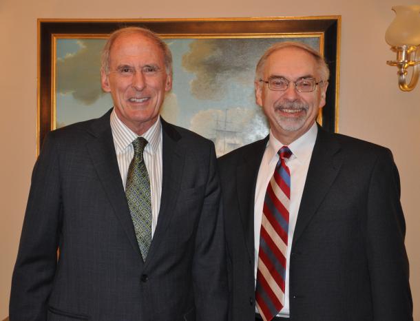 Senator Coats with Grace College and Seminary President