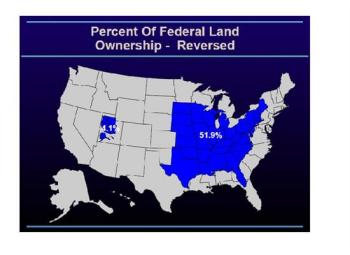 Percentage of Federal Land Ownership - Reversed