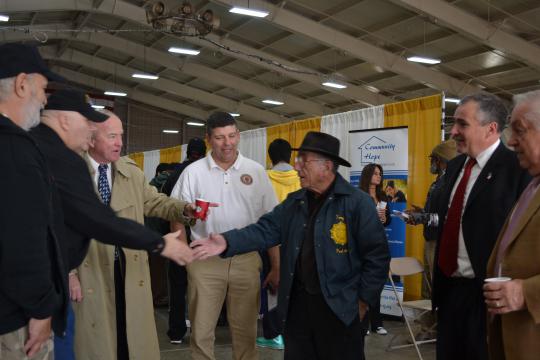 Frelinghuysen meets with NJ Department of Labor Commissioner Hal Wirths, Whippany resident Tony Luri and others during Operation Stand Down Morristown