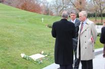 Senators King and Manchin visiting Senator Ted Kennedy's grave. 
