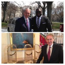 Senator Markey with David Ortiz celebrating our World Champion Boston Red Sox at the White House