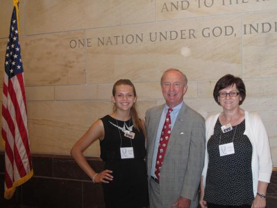 Frelinghuysen with 2013 Congressional Art Competition winner Samantha Kutnik of Lincoln Park in Washington D.C.