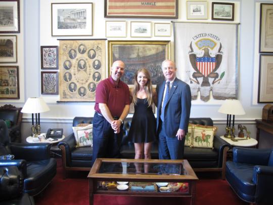 Rep. Frelinghuysen meets with the 2014 Congressional Art Competition winner Lauren Sciscone of Nutley!