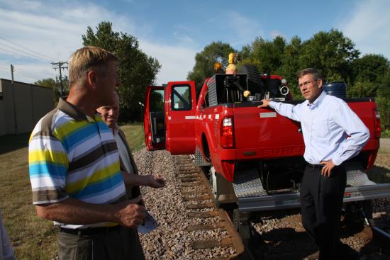 Paulsen Speaks with Employees and Tours Twin Cities & Western Railroad