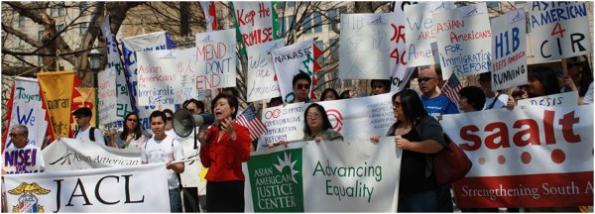 Congresswoman Judy speaking at an Immigration Reform rally in Washington, DC