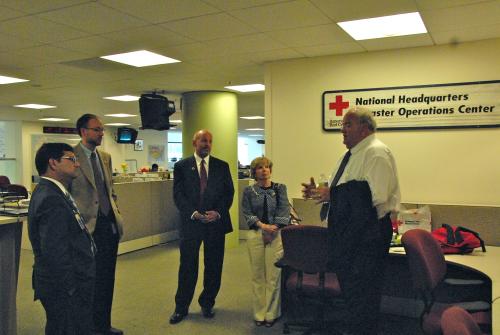 Billy conducts a Member site visit to the American Red Cross' disaster operations center