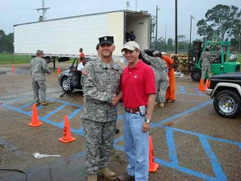 Boustany Poses with a National Guardsman Helping with Gustav Relief Efforts