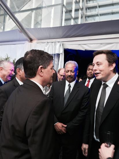 Congressman Vela visiting with SpaceX CEO Elon Musk  