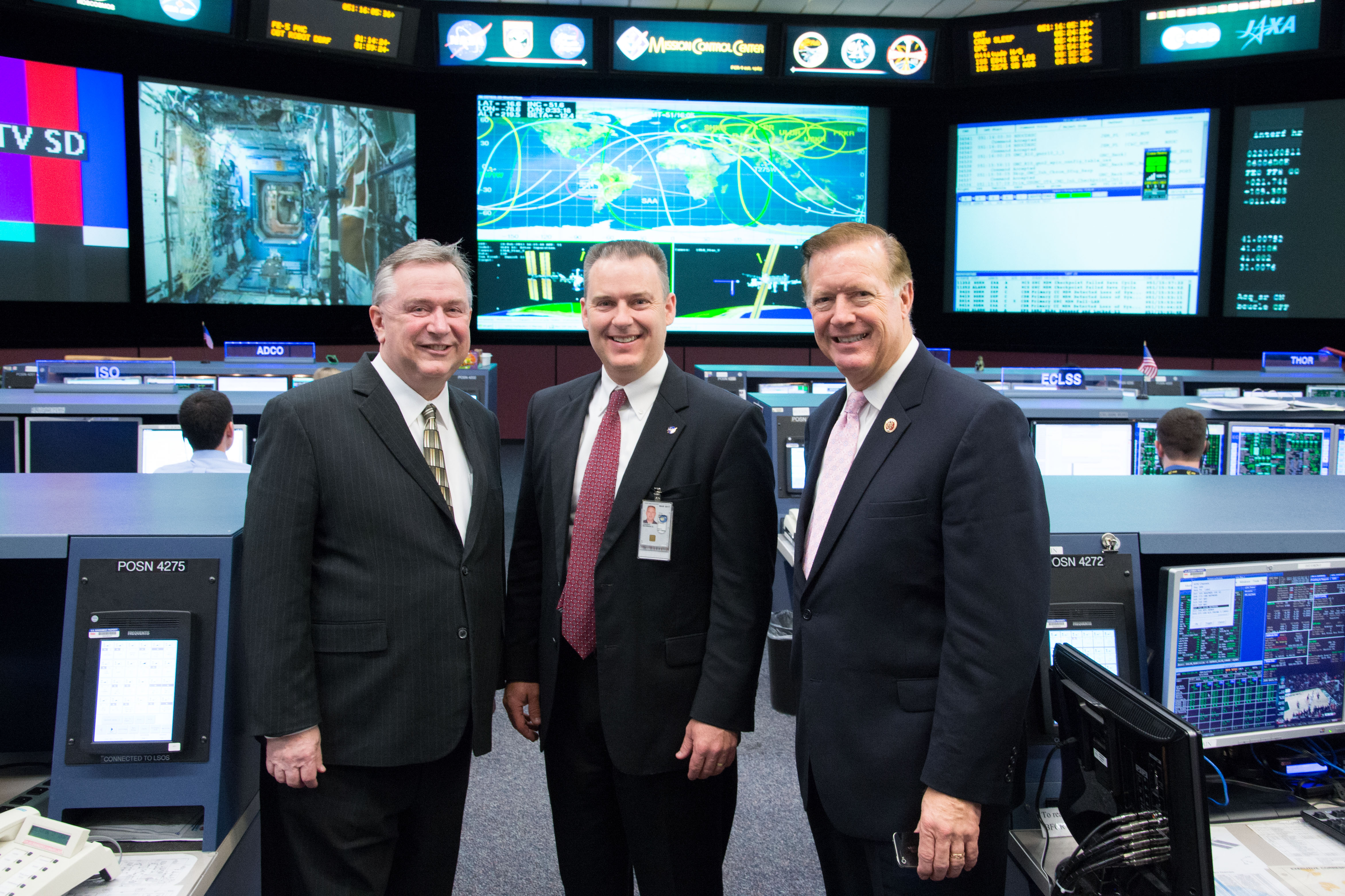 In the ISS Control Room at the Johnson Space Center