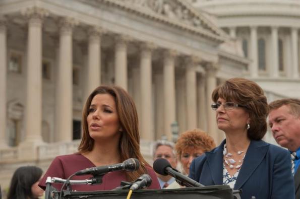 Rep. Lucille Roybal-Allard, Chair of the Health Task Force, with Eva Longoria