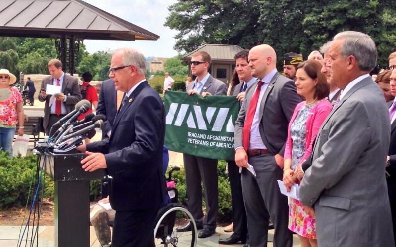 Rep. Walz speaks at a press conference announcing the Clay Hunt Sucide Prevention for Americas Veterans Act with IAVA, the VFW, VA Chairman Rep. Jeff Miller (R-FL), and Rep. Tammy Duckworth (D-IL)