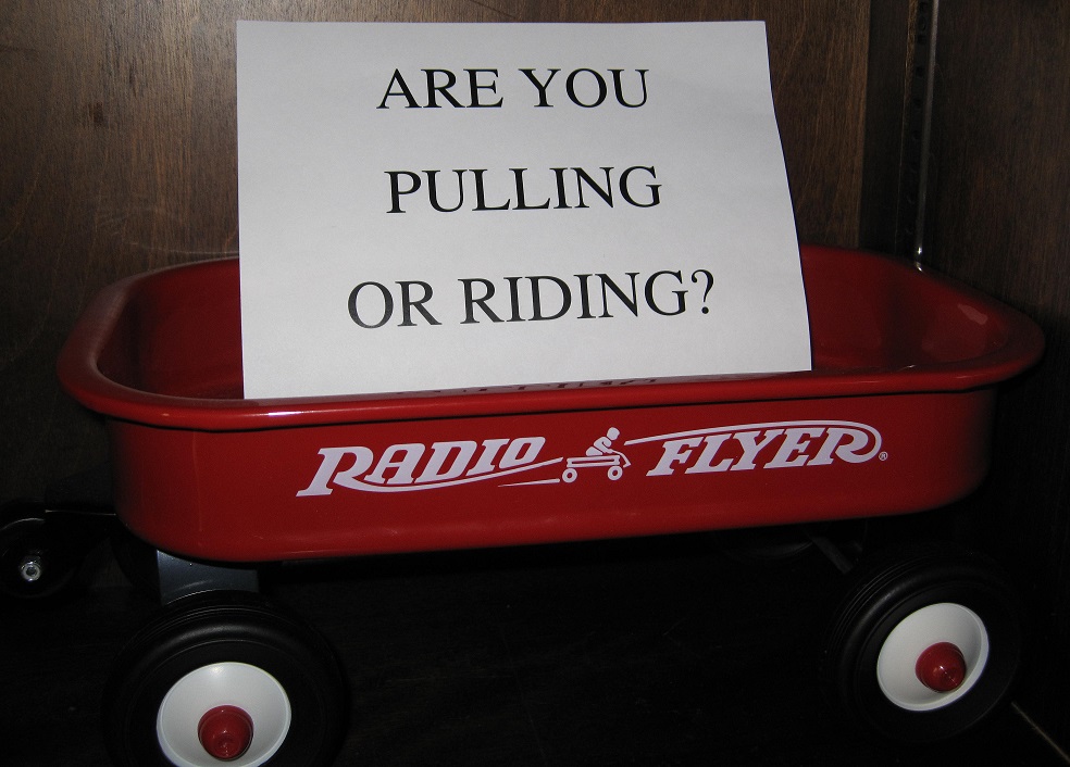 Are you pulling or riding?