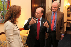 Senator Coons with producers of Battle for the Elephants