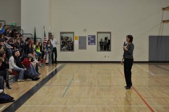 Addressing Students at Mountainside Middle School