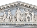 The sculptural pediment over the Senate entrance on the East Front of the U.S. Capitol is called Progress of Civilization. 
