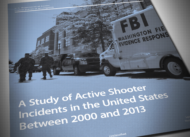 The FBI has released a study of 160 active shooter incidents that occurred between 2000 and 2013 throughout the United States.