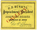 Image: Ticket, 1868 Impeachment Trial, United States Senate Chamber (Cat. no. 16.00061.001)
