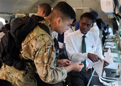 From 17-19 September 2014, the United States Africa Command donated over $50,000 in educational materials to support the South African Government’s effort to improve education opportunities for children from lower quintile schools in the Republic of South Africa.  