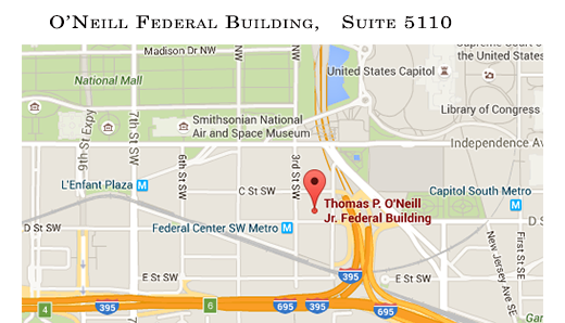 map showing location of Procurement office in the O'Neill Building