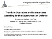 Trends in Operation and Maintenance Spending by the Department of Defense