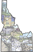 Idaho map with counties image