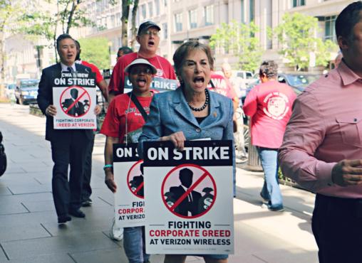 CPC Vice Chairs Rep. Takano and Rep. Schakowsky on strike with Verizon Wireless workers