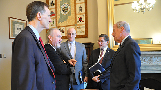 Senator Coats meets with the leaders of Taylor University, Anderson University and Bethel College 