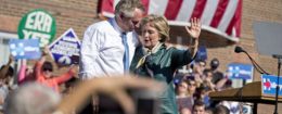 Virginia Gov. Terry McAuliffe and Hillary Clinton / AP